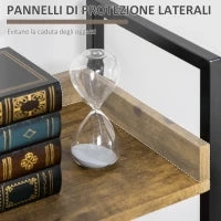 Libreria Stile Industriale a 5 Ripiani in Legno e Metallo, 48x30x155cm, Marrone Rustico