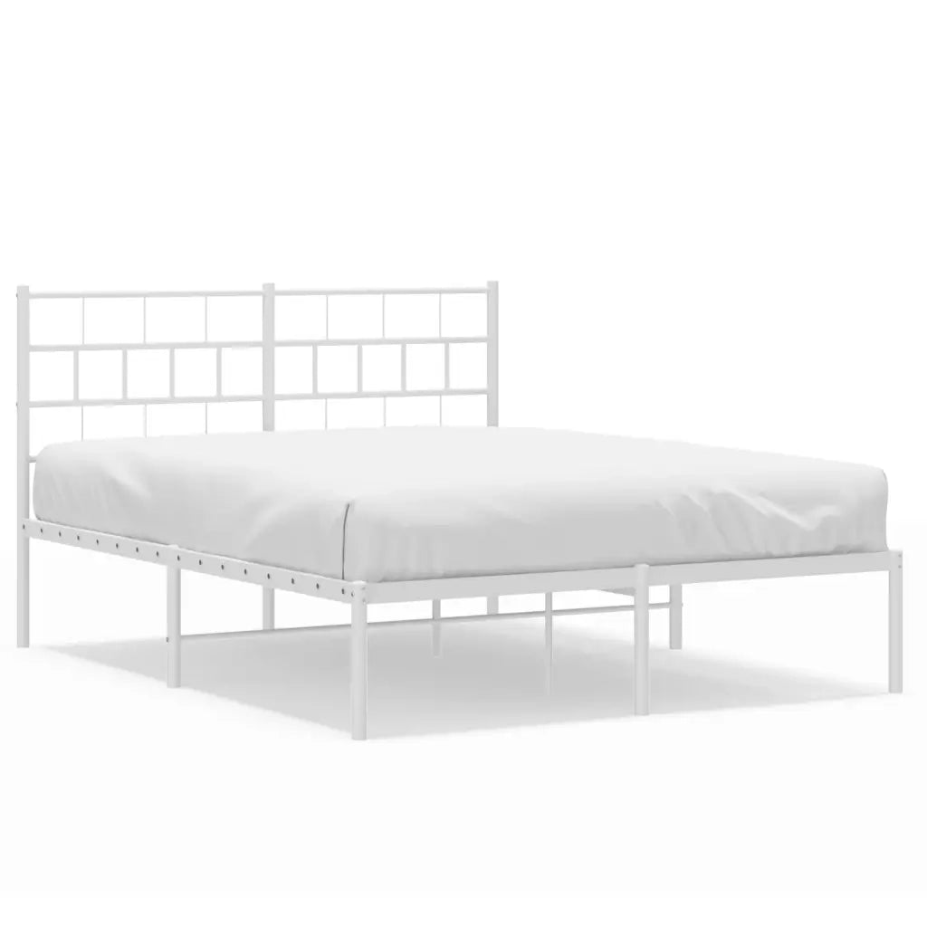 Giroletto con Testiera Metallo Bianco 140x200 cm 355709