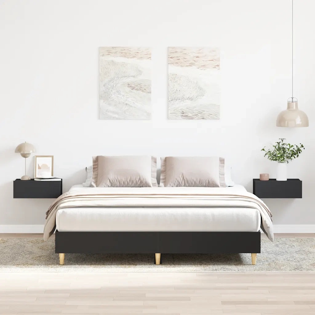 Giroletto senza Materasso Nero 150x200 cm in Legno Multistrato 3328709