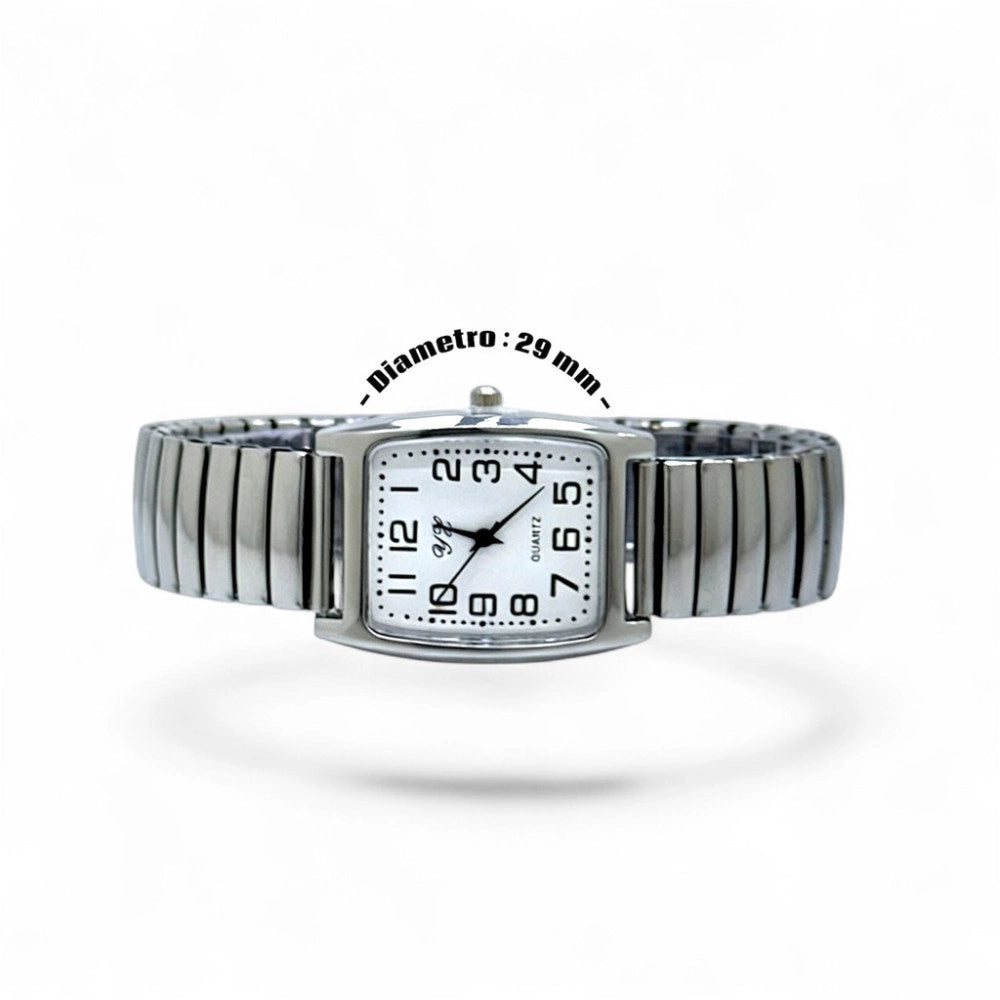 Trade Shop - Orologio Da Polso Elegante 29 Mm Acciaio Argento Minimal Compatto -