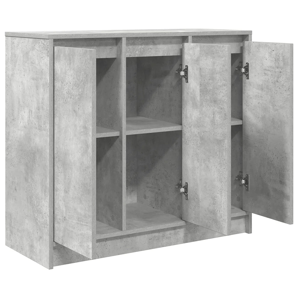 Credenza Grigio Cemento 85x34x76 cm in Legno Multistrato 861628