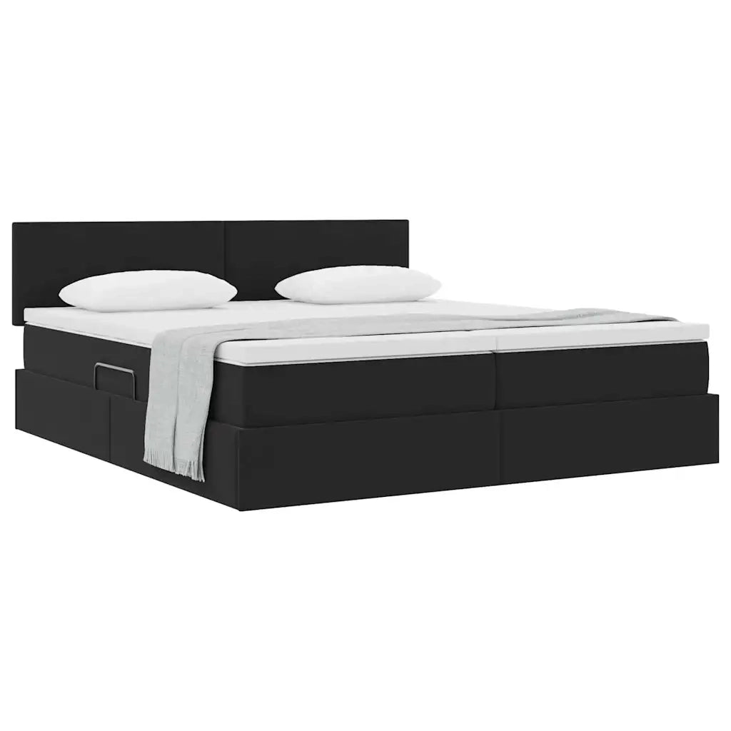 Letto con Contenitore con testiera Nero 90 x 200 cm