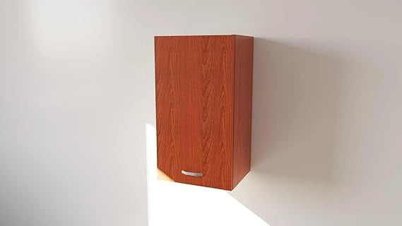 Pensile Cucina  in Legno Nobilitato Ciliegio Mobile Alto con 1 Anta, Pensile Componibile Moderno Made in Italy (H60XL50XP32cm)
