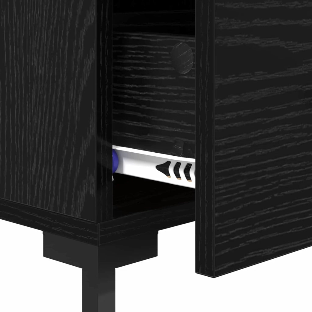 Armadio da Notte Rovere Nero 40 x 40 x 66 cm Legno multistrato