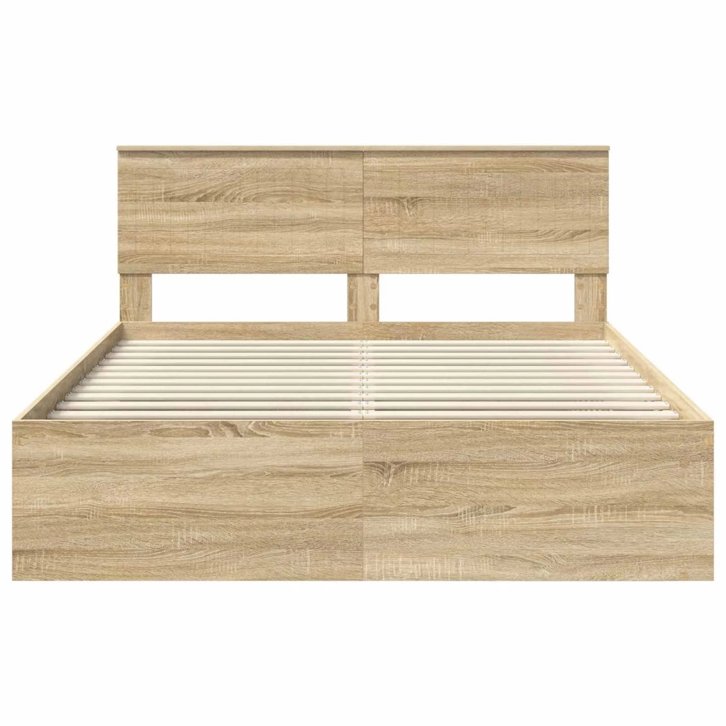 Struttura del letto Rovere Sonoma 150 x 200 cm Pino massello