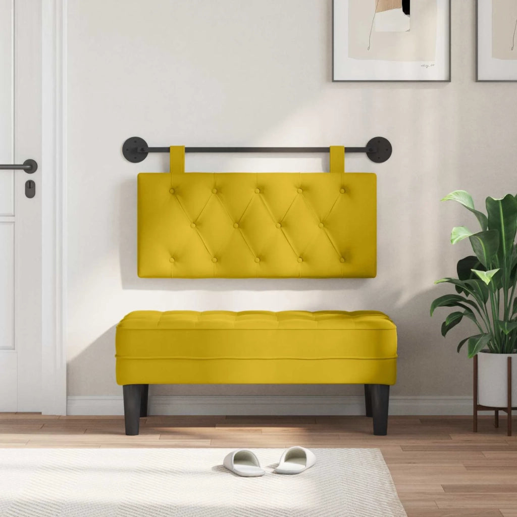 Testiera | Testata sospesa Con luce LED Giallo Velluto