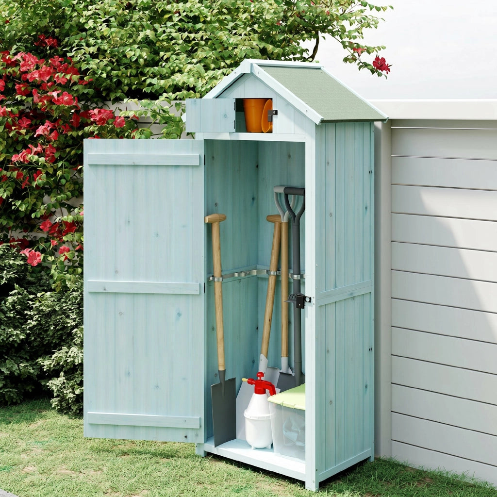 Ripostiglio Giardino in Legno con Porta e Sottopalchi ¨C Zephmum ¨C 77x54.2x179 cm
