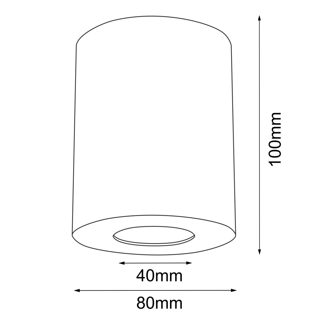 Faretto bagno cilindro bianco Ø8 GU10 10W POINT Brosline