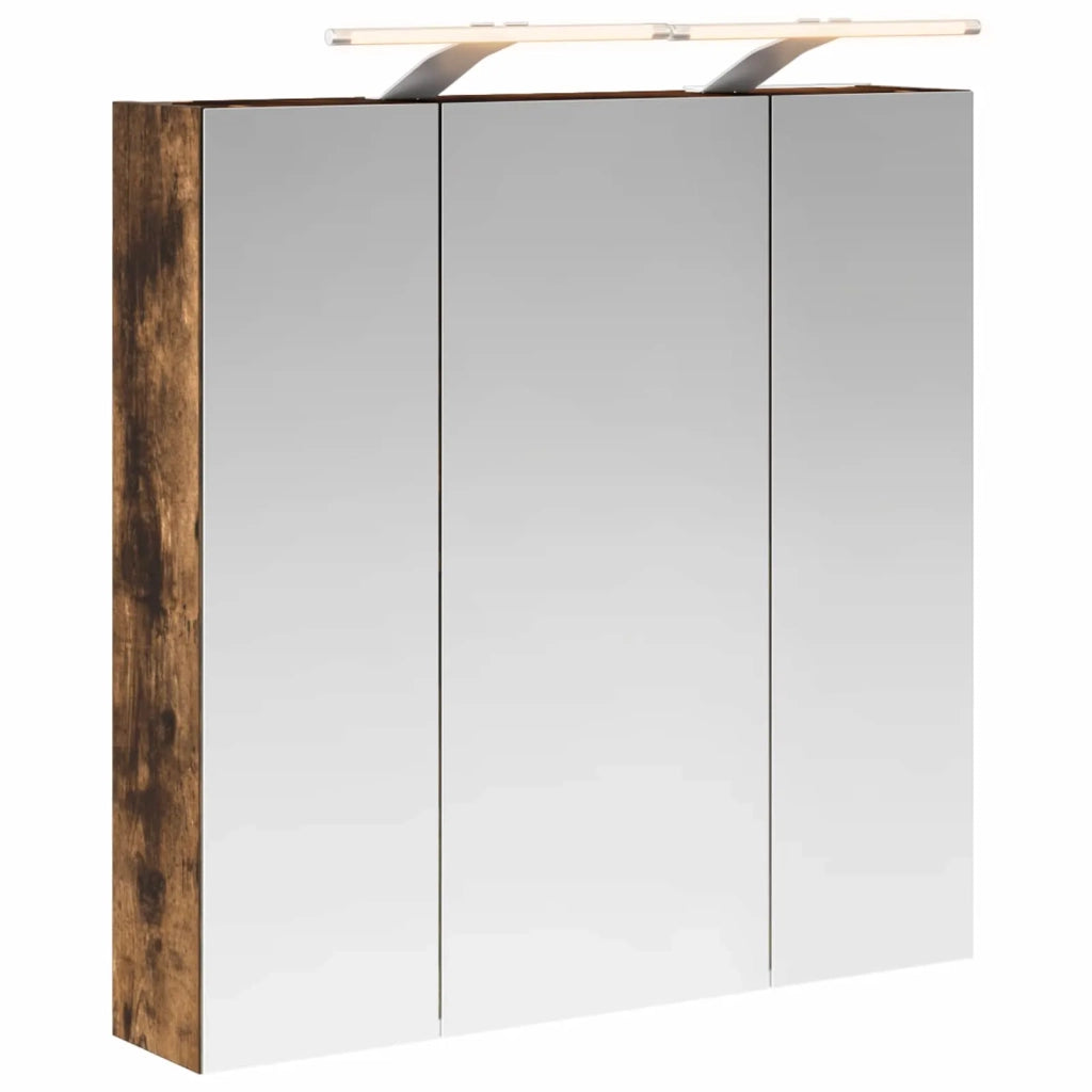 Mobiletto per specchio da bagno Rovere fumé 70 x 14,5 x 70 cm 889099