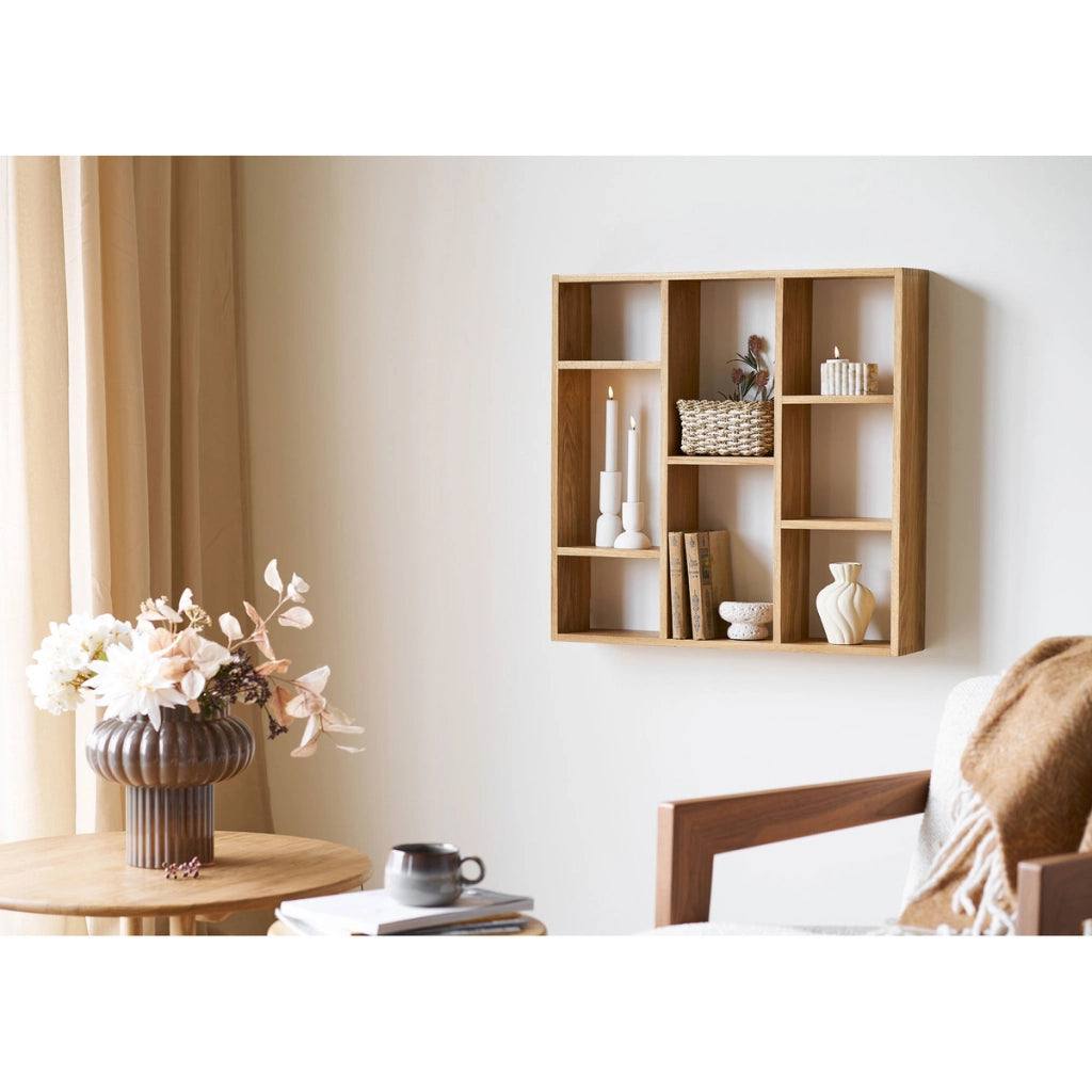 Mensola da parete Townsville in rovere massiccio 70x15x70 cm