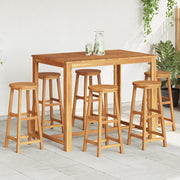 Sgabelli da Bar 6 pz in Legno Massello di Acacia