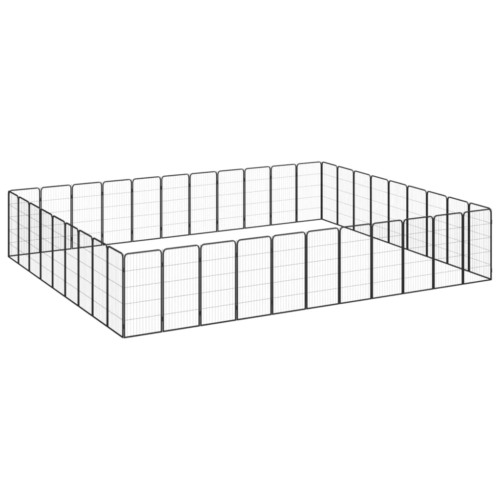 Recinto per cani con 40 pannelli 50 x 100 cm acciaio verniciato a polvere nero 02_0043643