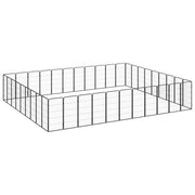Recinto per cani con 40 pannelli 50 x 100 cm acciaio verniciato a polvere nero 02_0043643
