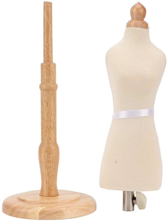 Manichino Torso Femminile - Altezza Adattabile - Base in Legno - Montaggio Facile - Adatto per Visualizzazione Abbigliamento - Manichino Adattabile