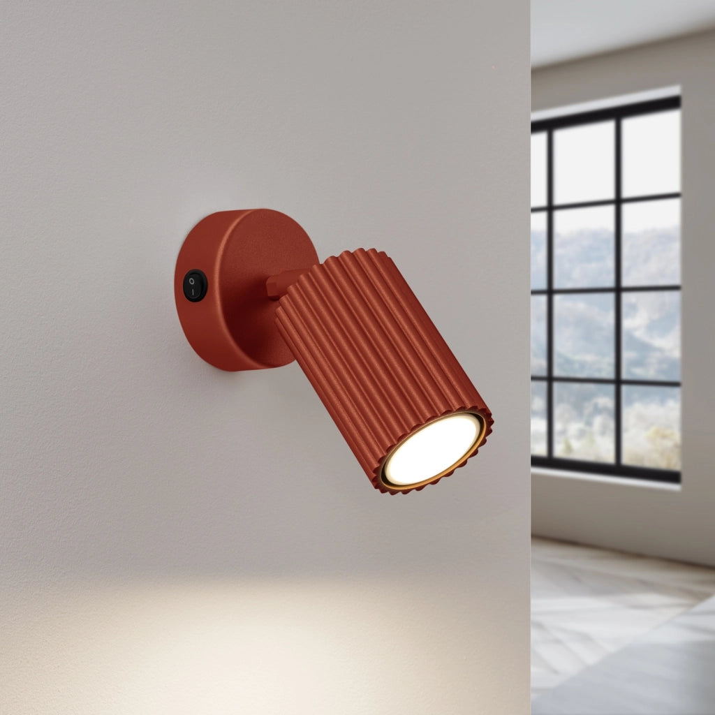 Applique moderna rossa ocra orientabile GU10 GRAVIO
