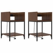 Set di 2 Comodini | Armadio da Notte | Mobiletto da notte Rovere Marrone 40 x 40 x 61 cm