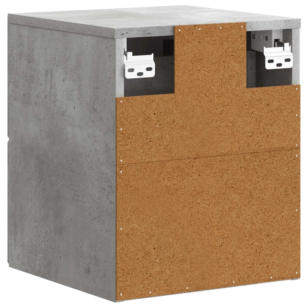 Mobiletto da notte a muro Grigio Cemento 34,5 x 33 x 40 cm 899151