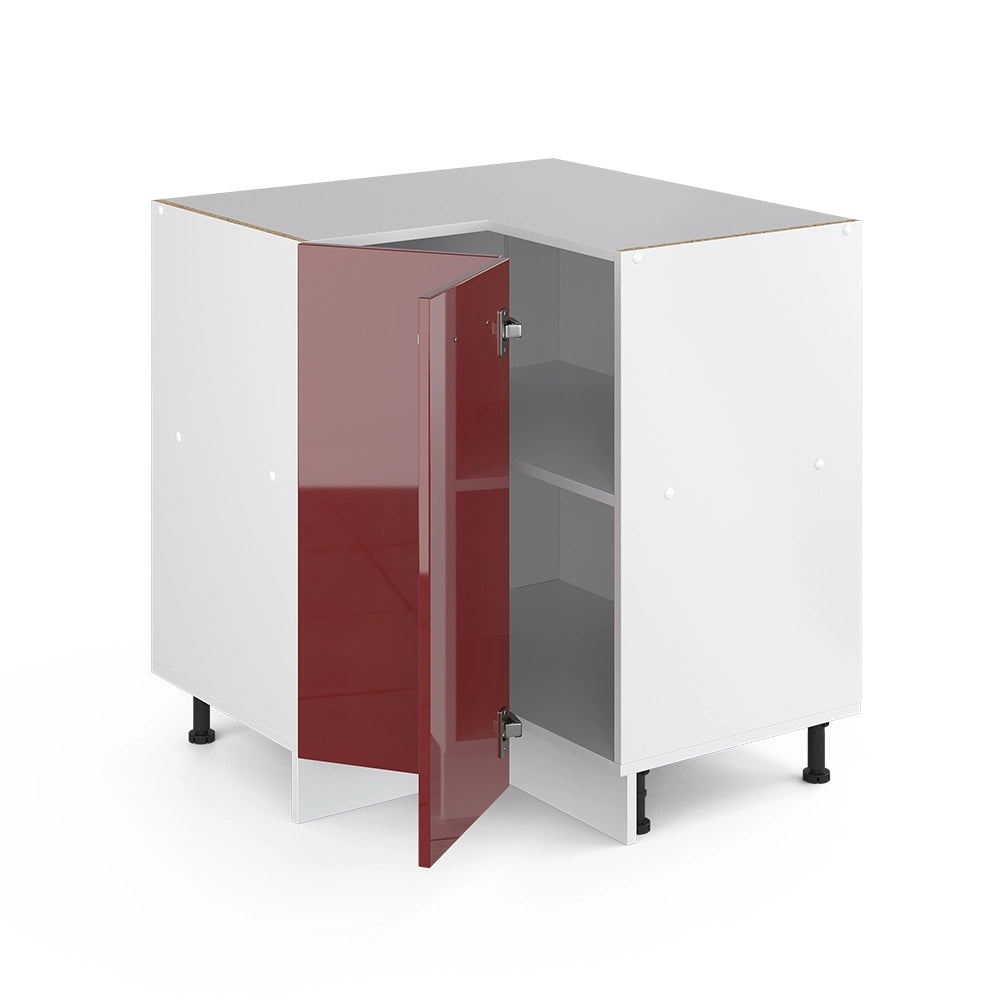 Mobile ad angolo cucina R-Line Rosso lucido/Bianco 75.6 cm, PL Rovere Vicco