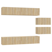 Set di Mobili Porta TV 6 pz | Armadietto TV | Mobile Porta TV Rovere Sonoma in Legno Multistrato