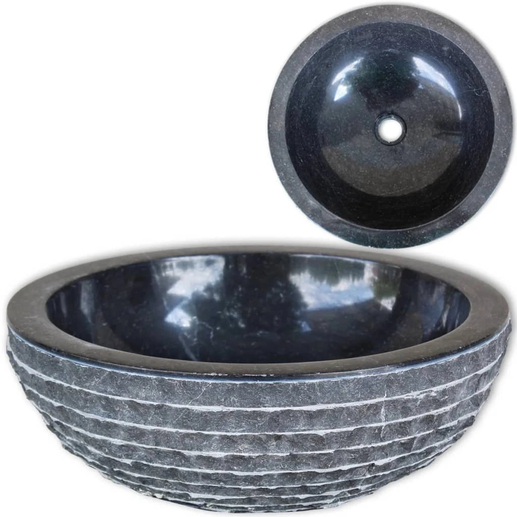Lavabo in marmo diametro 40 cm nero 02_0002836
