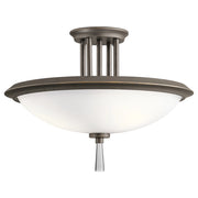 Lampada A Soffitto Contemporanea Dreyfus Acciaio Bronzo Antico Vetro 3 Luci E27