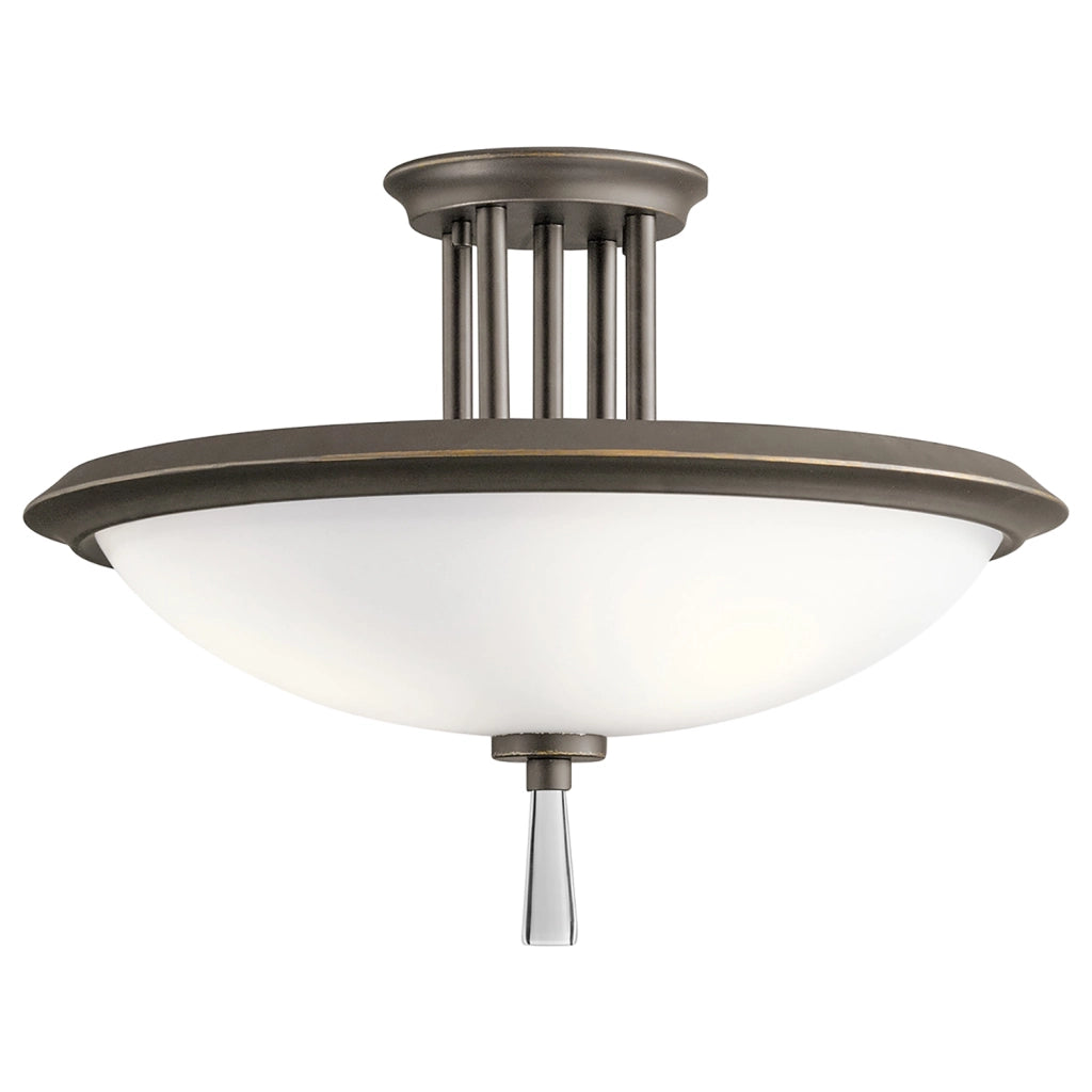 Lampada A Soffitto Contemporanea Dreyfus Acciaio Bronzo Antico Vetro 3 Luci E27