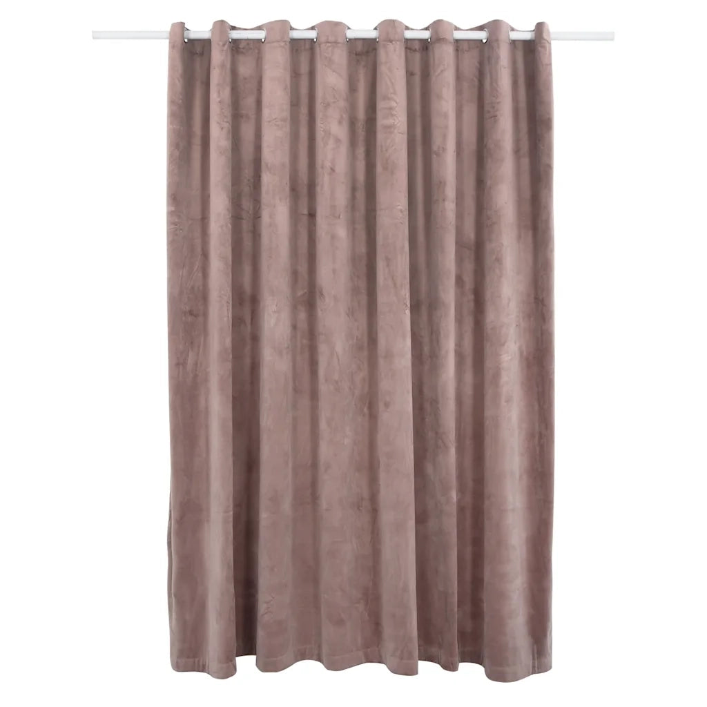 Tenda Oscurante Anelli in Metallo Velluto Rosa Antico 290x245cm 134523