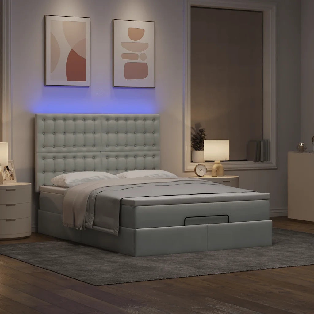 vidaXL Struttura Letto Pouf con Materassi 140x190 cm Velluto