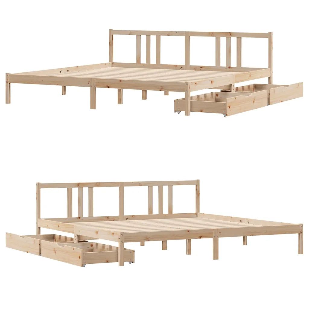 Letto senza Materasso 180x200 cm in Legno Massello di Pino 3301642