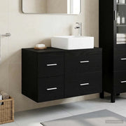 Set di mobili per il bagno 2 pcs Rovere Nero 3403961