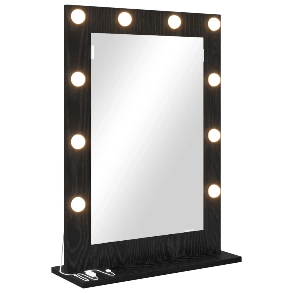 Specchio da Vanità Rettangolare Rovere Nero 70 x 50 x 18 cm 868334