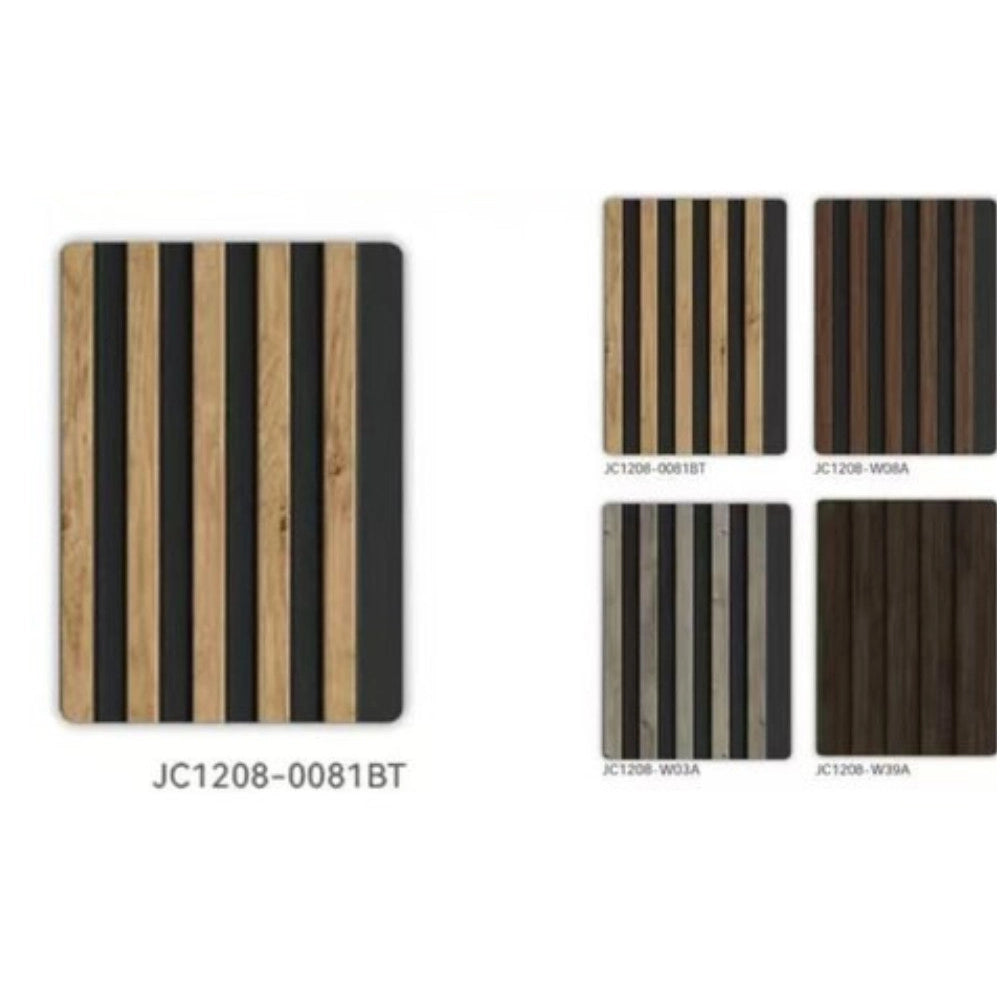 Trade Shop - Pannello Decorativo 3d Doghe Legno E Nero 120x290 Cm Rivestimento Parete -