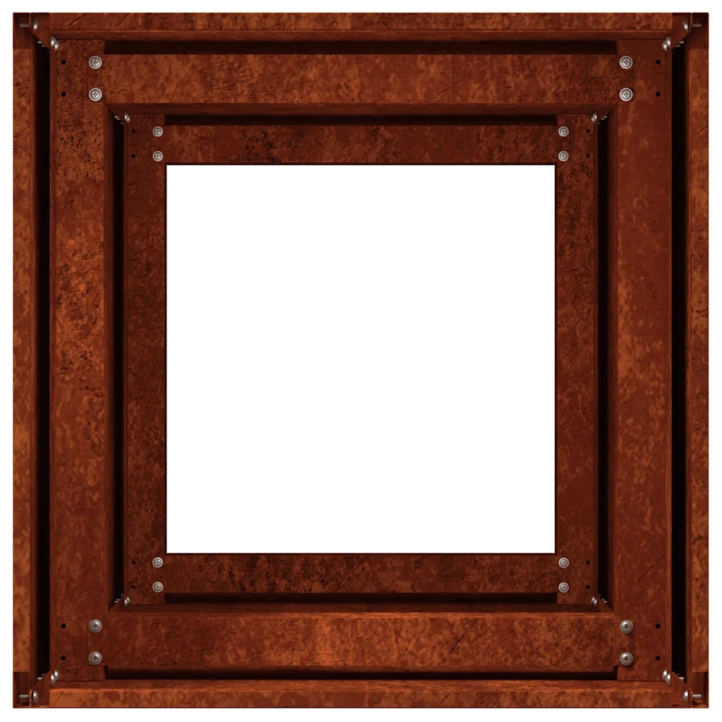 Fioriera Arrugginita 40x40x80 cm in Acciaio Corten