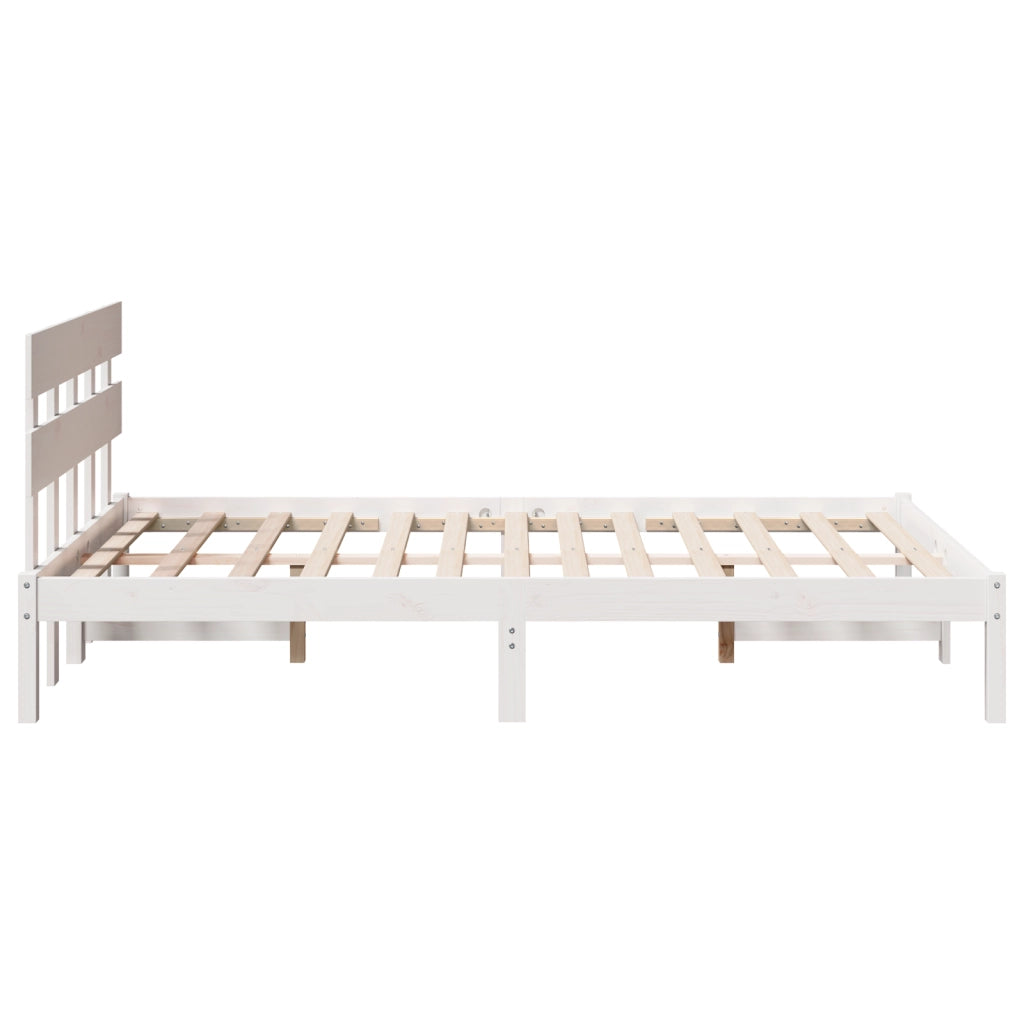 Struttura letto con testiera Bianca 120x200 cm Legno massello di pino