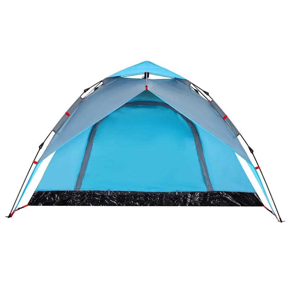 Tenda a Cupola da Campeggio 4 Persone Blu a Rilascio Rapido 4004182