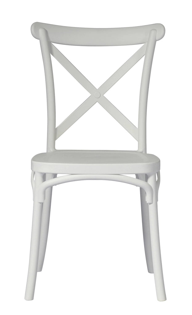 Sedia Impilabile da Giardino 47x55x90 cm in Polipropilene Bianca
