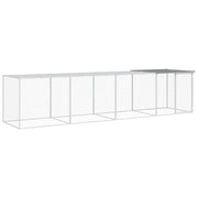 Pollaio/recinto/gabbia per polli con tetto trasparente 403 x 98 x 90 cm acciaio zincato grigio 02_0043984