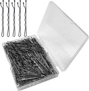 200 pezzi - 5 cm - ondulati - invisibili - spille per capelli - per donne - accessori per capelli - bambine - salone di bellezza (nero)