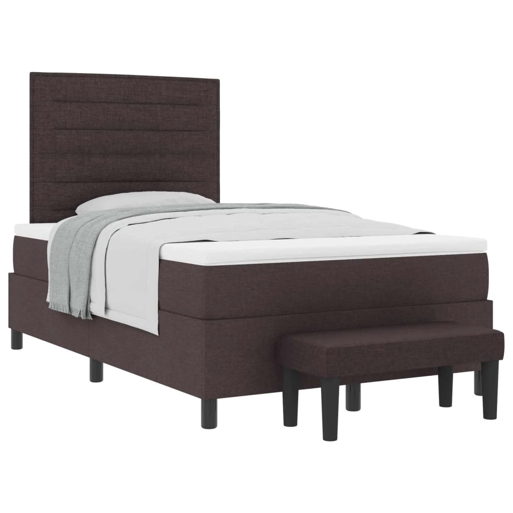 Letto a molle con testiera Marrone Scuro 120 x 200 cm Tessuto 3343984