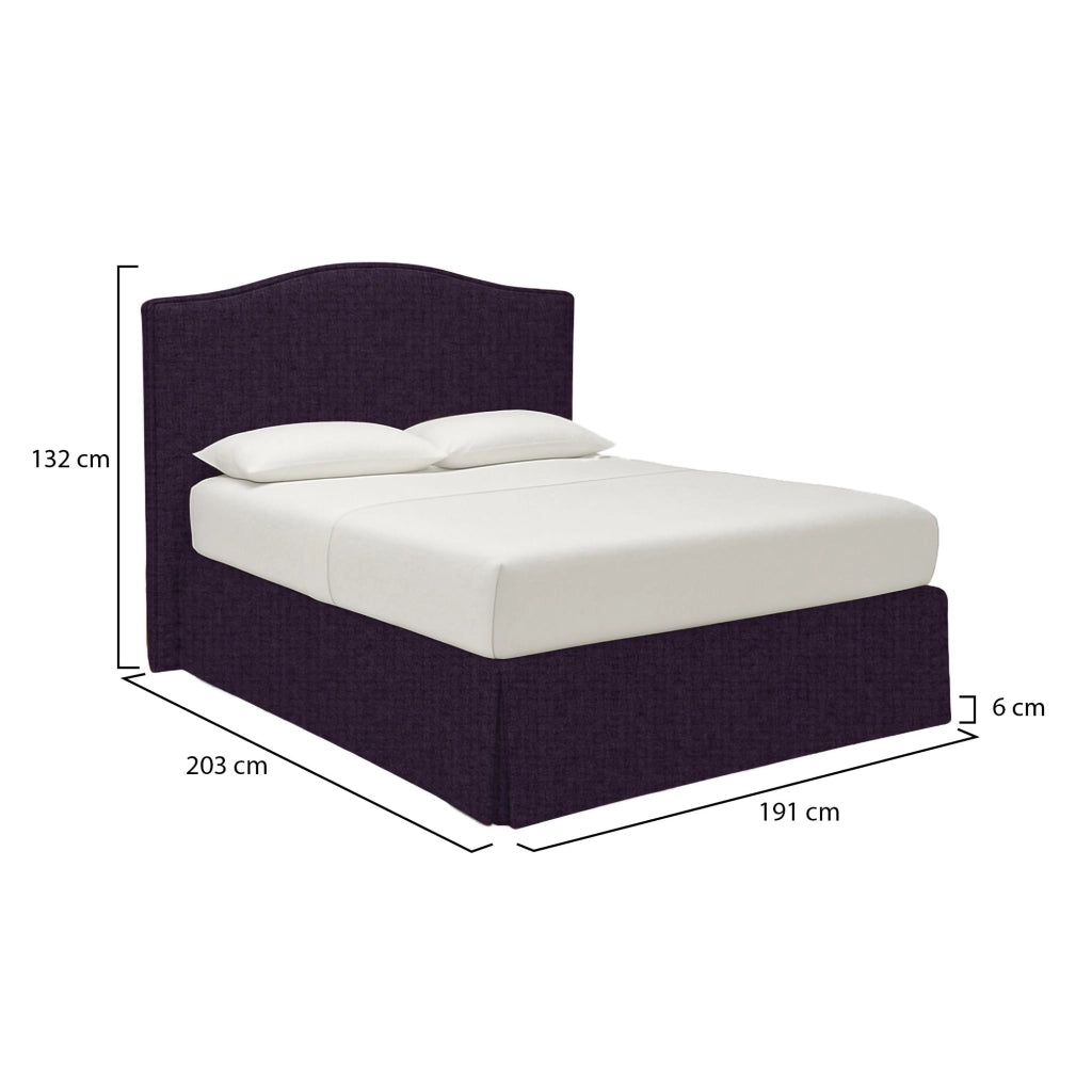 Morley, Letto Matrimoniale Sfoderabile Made in Italy, Viola