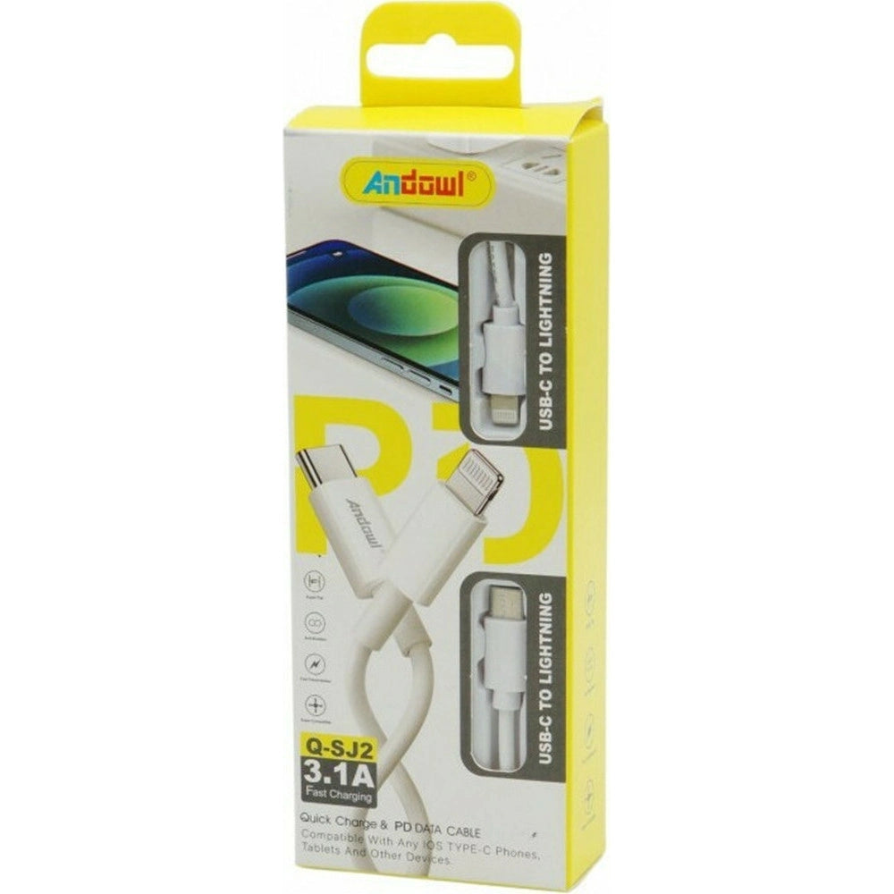 Trade Shop - Cavo Q-sj2 Da Usb-c A Lightning Ricarica Rapida Power Delivery Trasferimento Dati 3.1a 1mt -