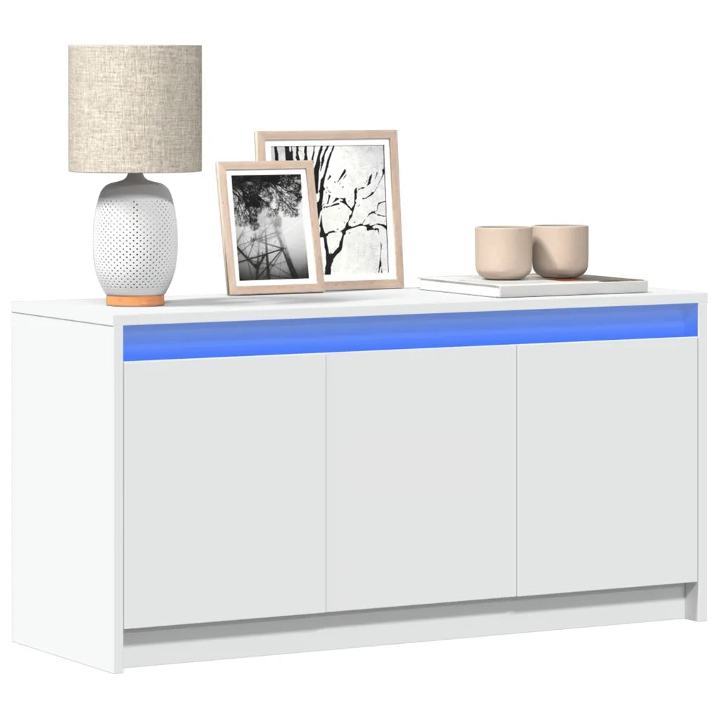 Mobile Porta TV con LED-Credenza per TV Bianco 100x34x50 cm in Truciolato