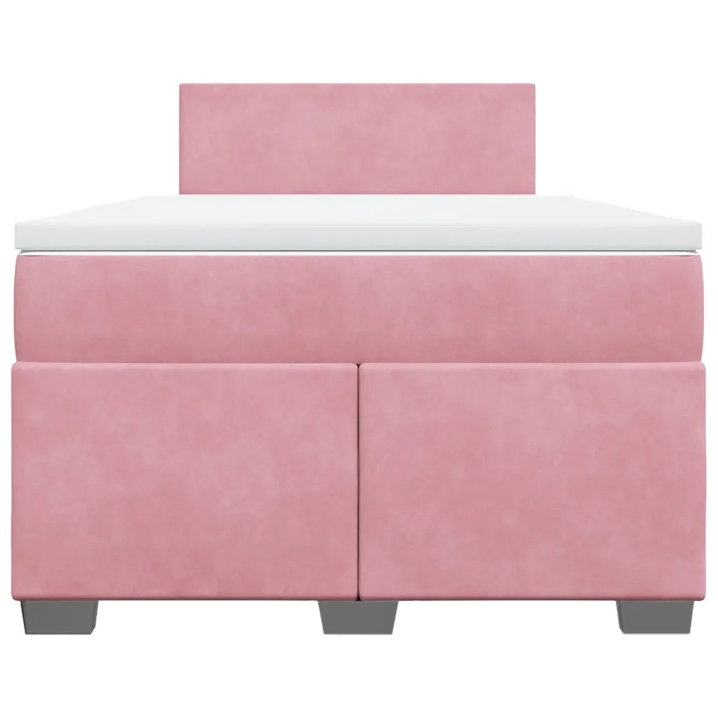 Giroletto a Molle con Materasso Rosa 120x200 cm in Velluto 3286281