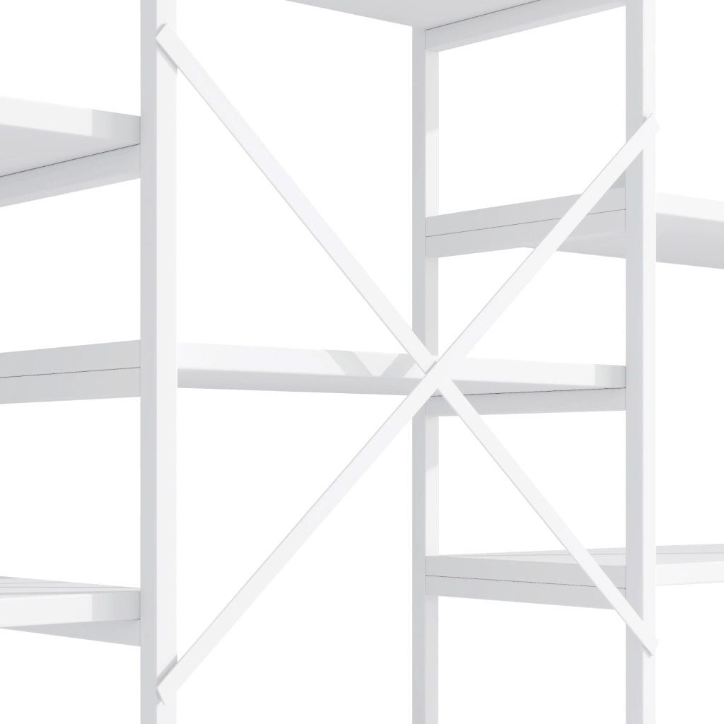 Libreria Scaffale con Ripiani ¨C MINIMAL ¨C Bianco, Metallo e MDF, 160x30x180