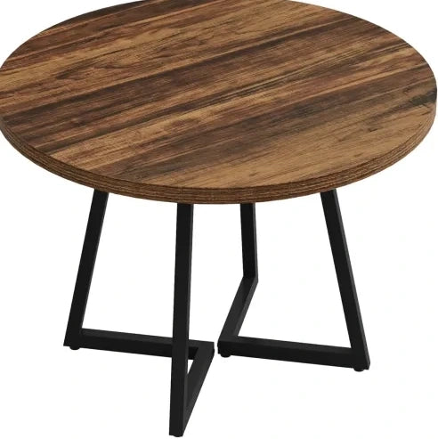 Tavolo da pranzo industriale 80 cm in MDF e metallo