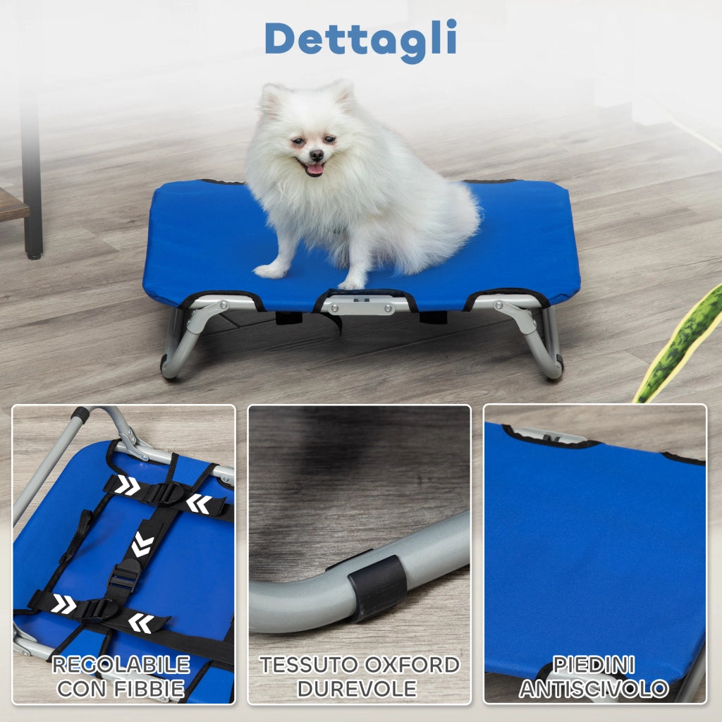 Brandina per Cani Pieghevole Rialzata ¨C zephmum ¨C Blu 59x46x15 cm