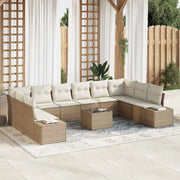 Set Divano da Giardino 10 pcs Beige e Crema Polyrattan 3355920