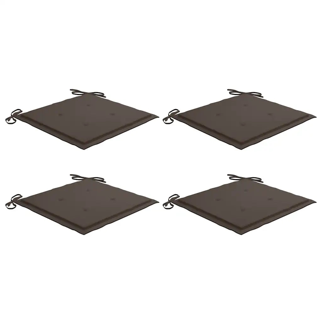 Cuscini per Sedie da Giardino 4 pz Tortora 40x40x4 cm in Oxford 47595