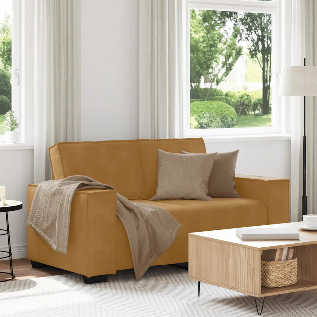 vidaXL Divano a 2 Posti marrone 120 cm in Velluto