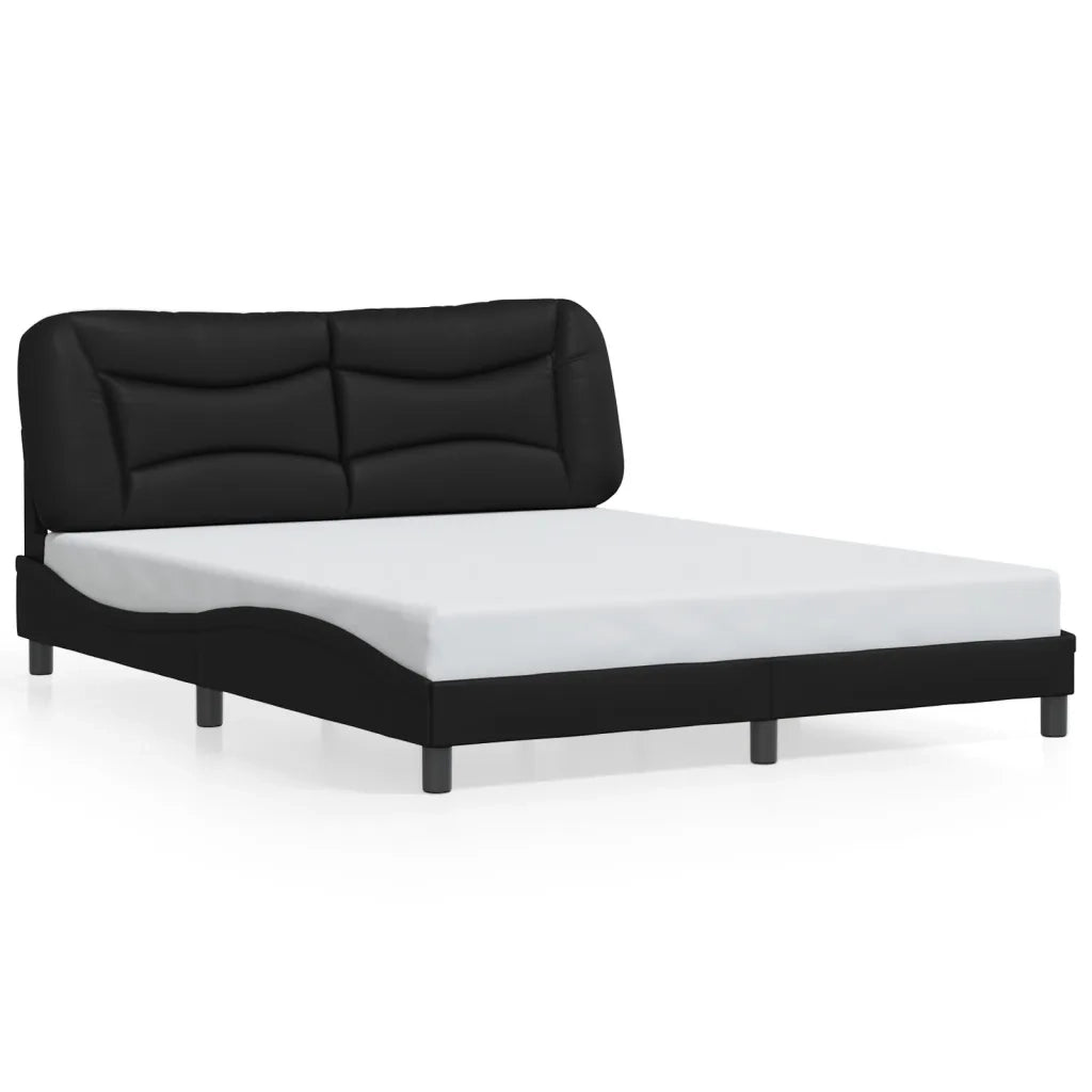 Giroletto con LED senza Materasso-Struttura Letto Hvar Nero 160x200 cm